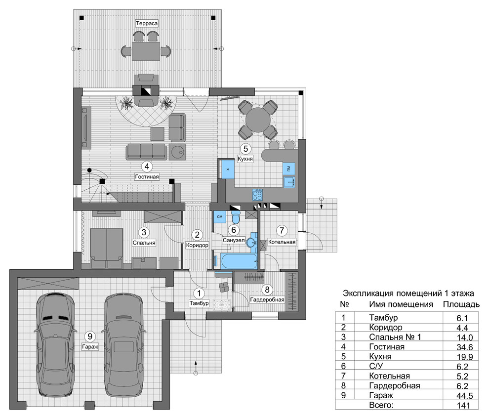 Интерьер коттеджа "Светлогорье".