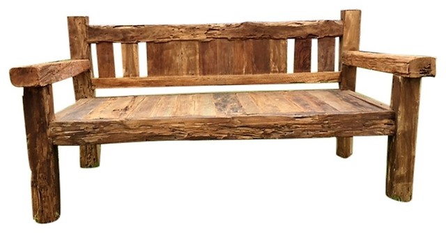 Rustic Teak Wood Bench
