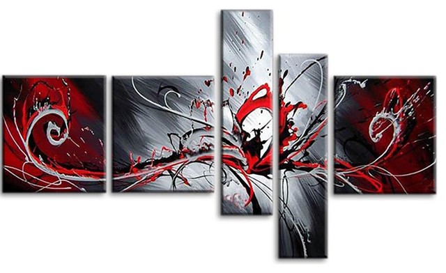 "Large Red Abstract" Painting, 66"x36"