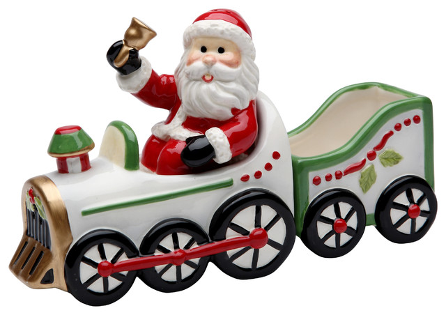 Santa Driving on Train Salt and Pepper Shaker