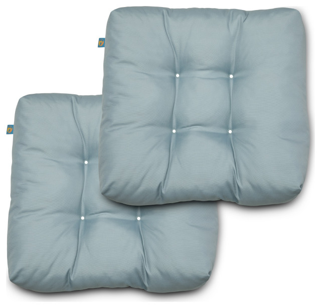 WaterResistant 19x19x5" Indoor Outdoor Seat Cushions, Gray Gull, 2