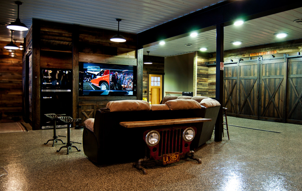 This is an example of a home theatre in Minneapolis.