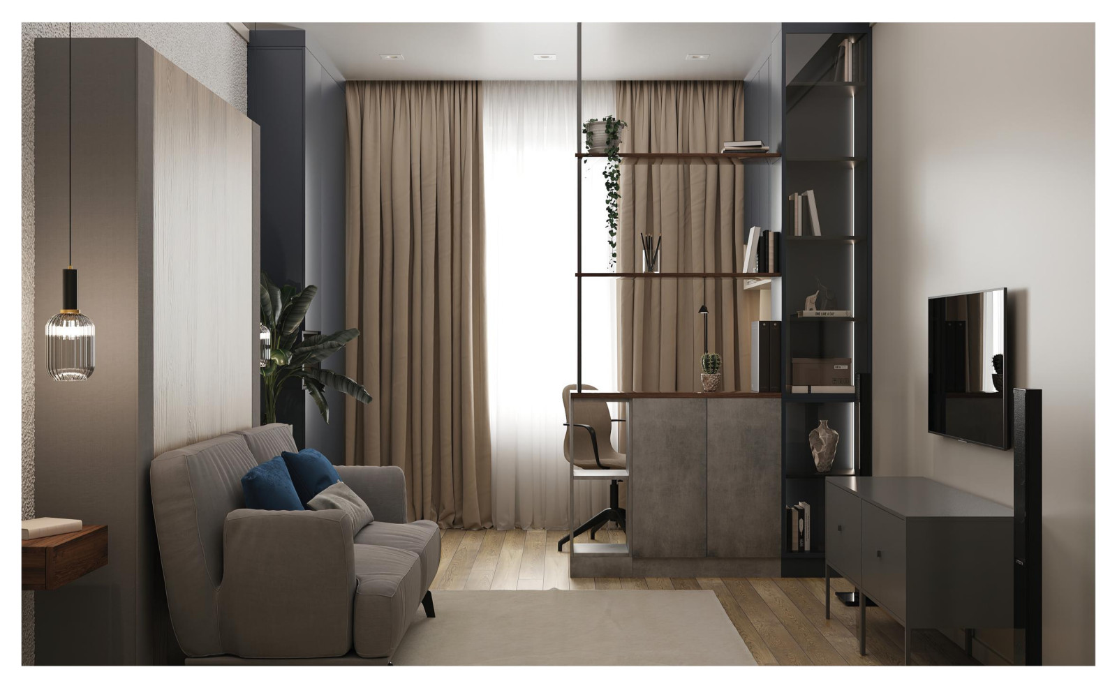 Яркий смешанный стиль в квартире 70 м2