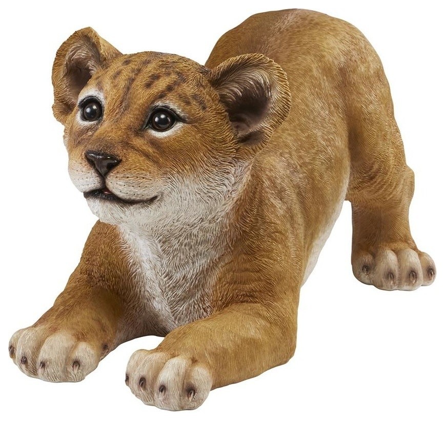 Tibesti Lion Cub Statue Contemporary Garden Statues And Yard Art