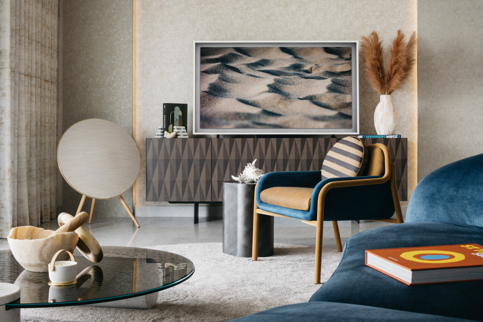 This is an example of a contemporary living room in Singapore.