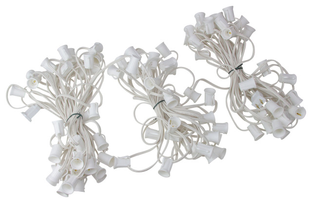 100' Commercial C9 Christmas Light Socket Set 12" Spacing 18 Gauge ...