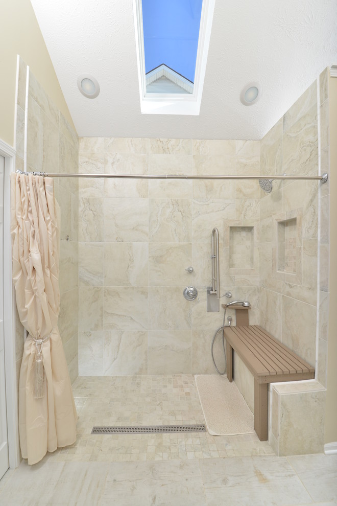 Design ideas for a transitional bathroom in Cleveland.
