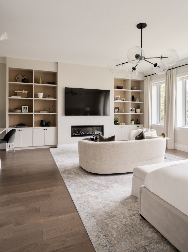 Bedroom - transitional bedroom idea in Montreal