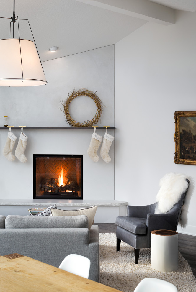 Inspiration for a large scandinavian family room in Portland.