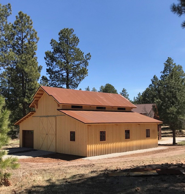 Mountain style home design photo in Albuquerque