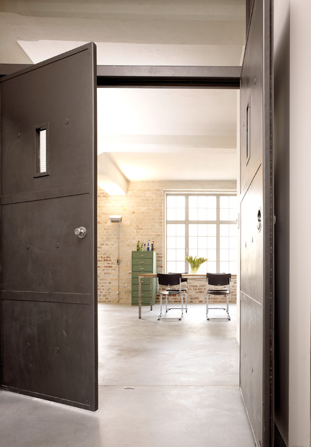 Loft B industriell-vardagsrum