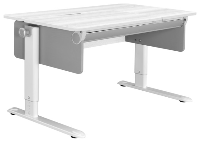 Ergonomic L-Shape Adjustable Kids Desk, White
