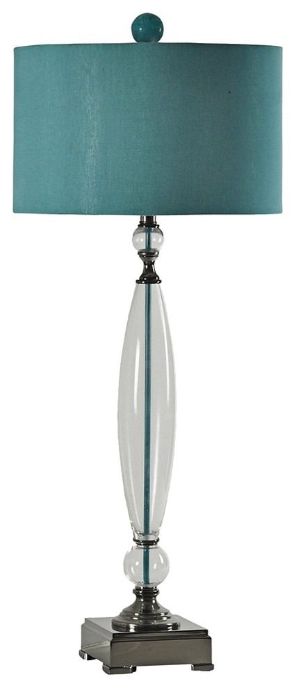 Black Nickel Clear Glass Table Lamp