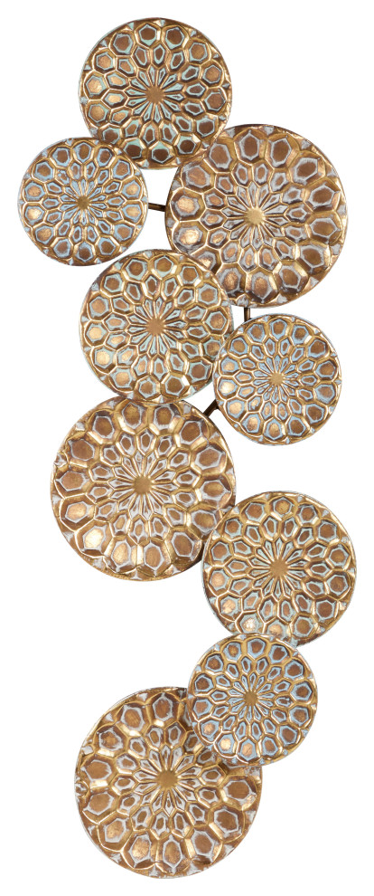 Eclectic Gold Metal Wall Decor 44490, 19" x 3" x 50" - Contemporary ...