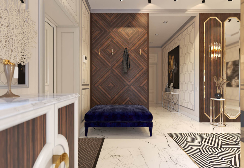 Дизайн интерьера одноэтажного жилого дома в стиле арт-деко