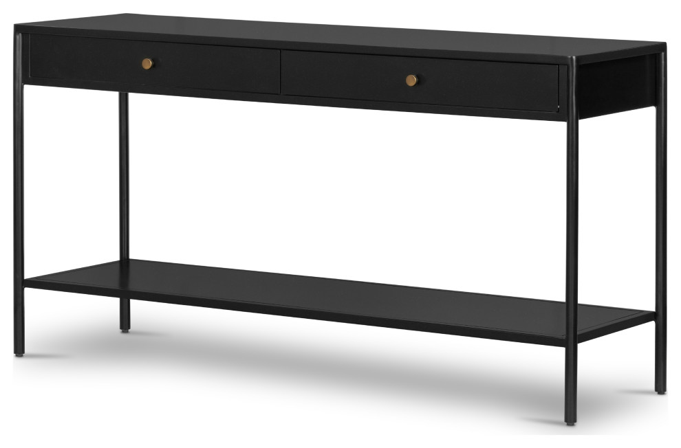 Soto Console Table, Black Transitional Console Tables by Four