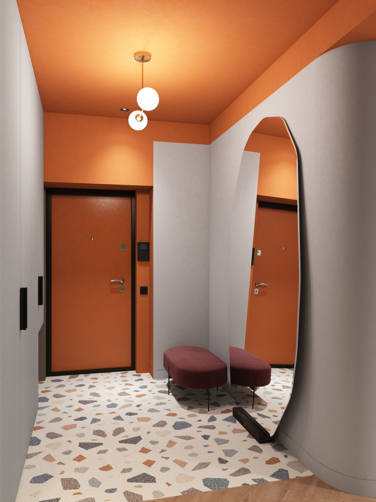 Яркий дизайн интерьера на взлётке