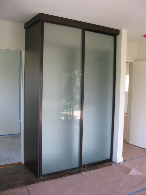 Free Standing Closet, Acid Etched Wardrobe Doors   Contemporary 
