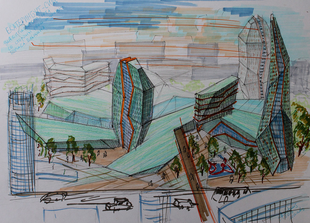 Размышление с карандашом - высотные здания