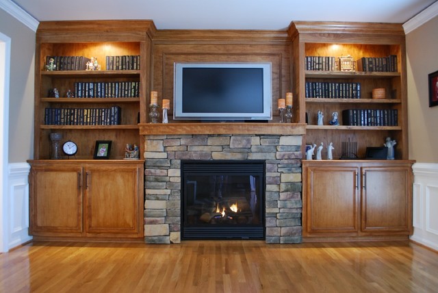 living room fireplace cabinets