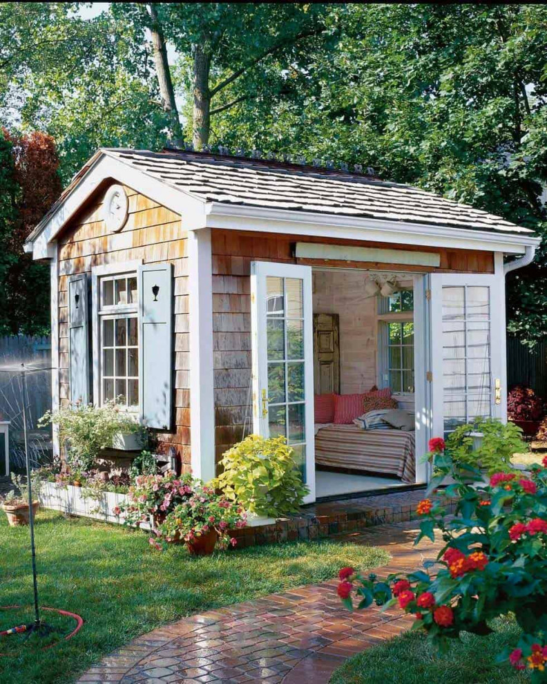 Inspiration for a timeless shed remodel in Boston