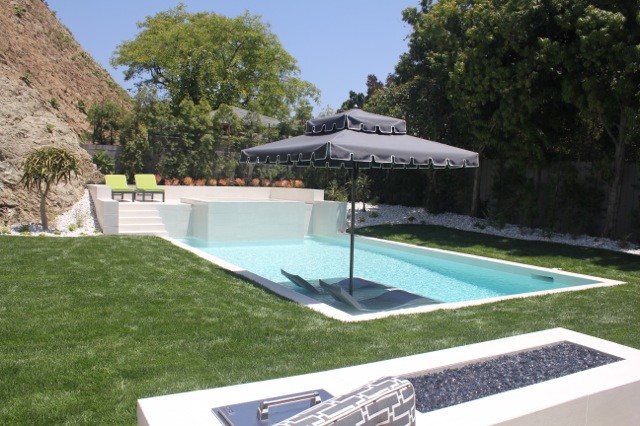 rectangle pool spa