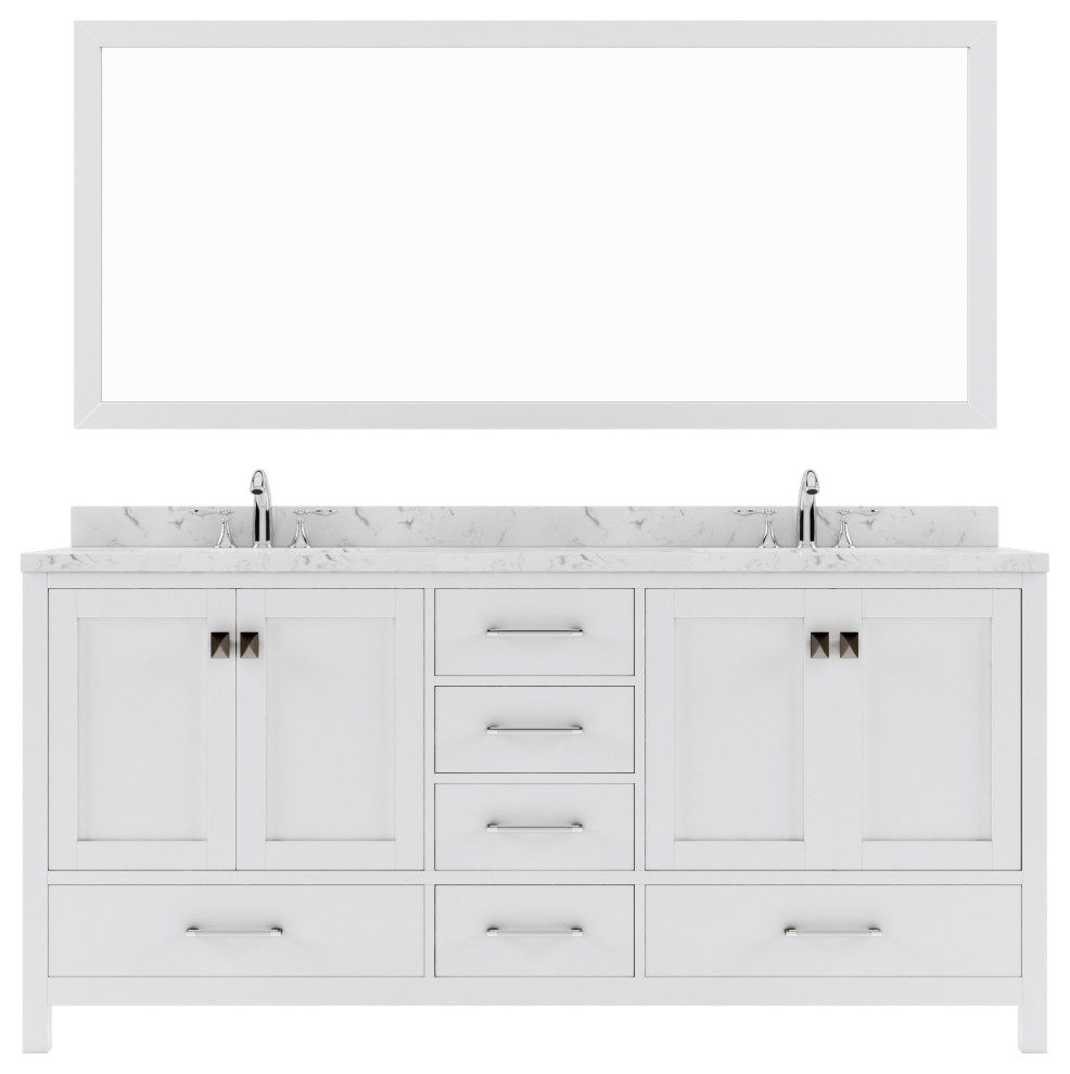 Caroline Avenue 72" Double Bath Vanity Transitional Bathroom