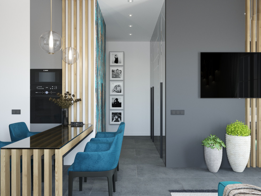 современная квартира "Белый квадрат"