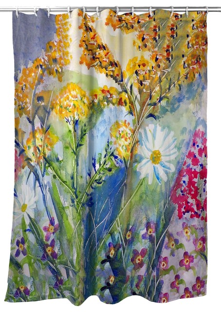 Betsy Drake Wild Flowers Shower Curtain