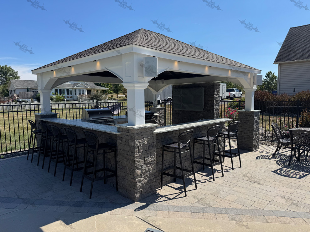 Custom Outdoor Stone Pavillion