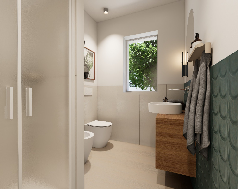PROGETTO CON RENDER DI CASA IN LEGNO XLAM ECOSOSTENIBILE BIOCLIMATICA A MODICA