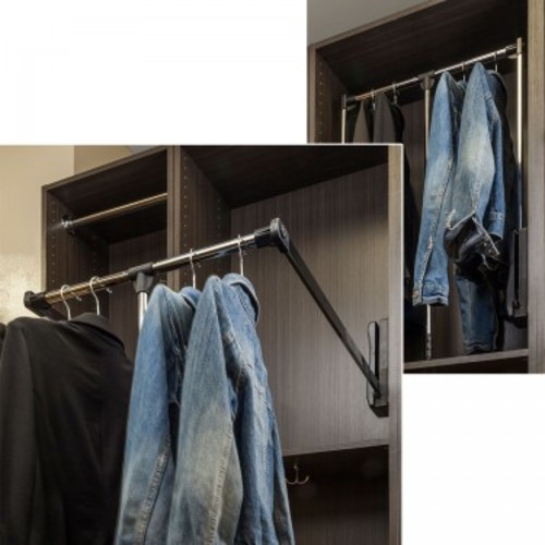Hardware Resources 1521 21 Inch Wide Pull Down Closet Rod Closet