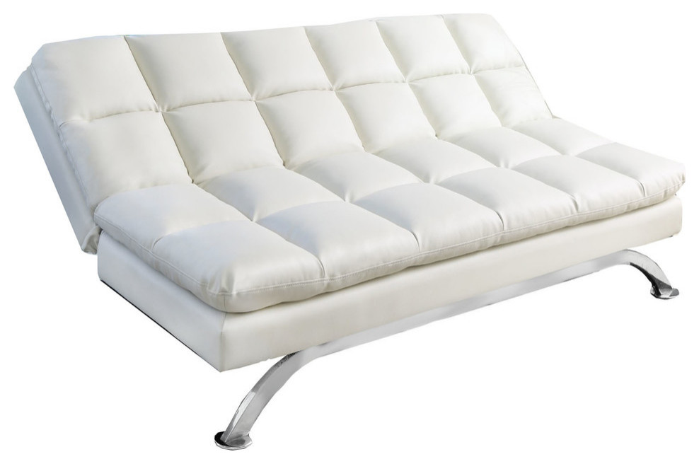 Abbyson Living Vienna Leather Sleeper, Bonded Leather Euro Lounger