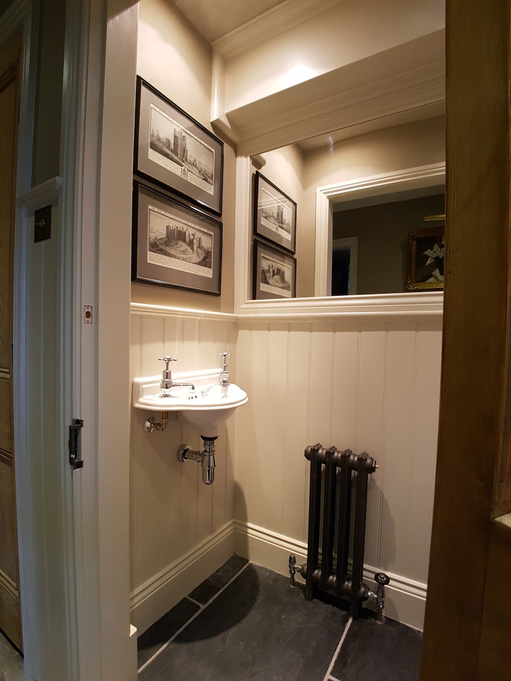 Example of a classic powder room design in Gloucestershire