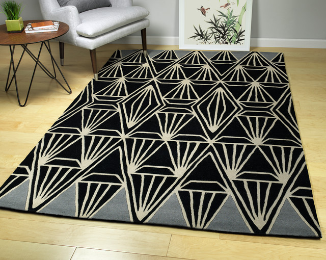 Kaleen Origami Hand-tufted Org01-02 Black 5' X 7'6" Rectangle