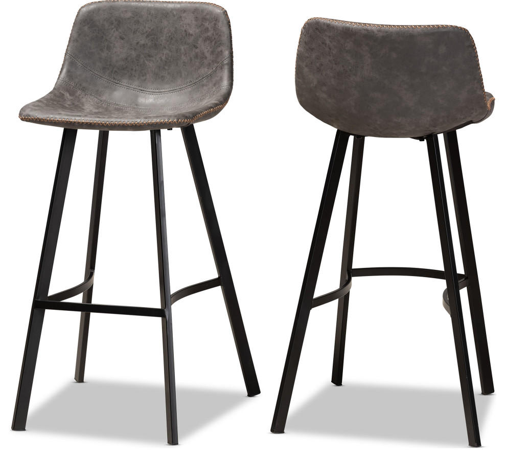 Tani Industrial Bar Stool Set (Set of 2) Industrial Bar Stools And