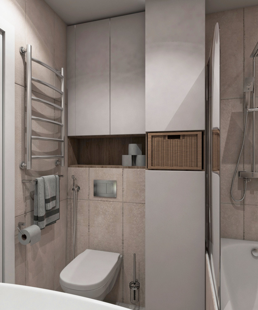 Дизайн современной однокомнатной квартиры в морских оттенках