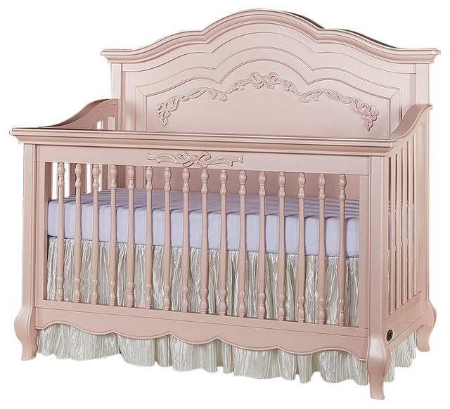 Evolur Aurora 5-in-1 Convertible Crib, Blush Pink Pearl