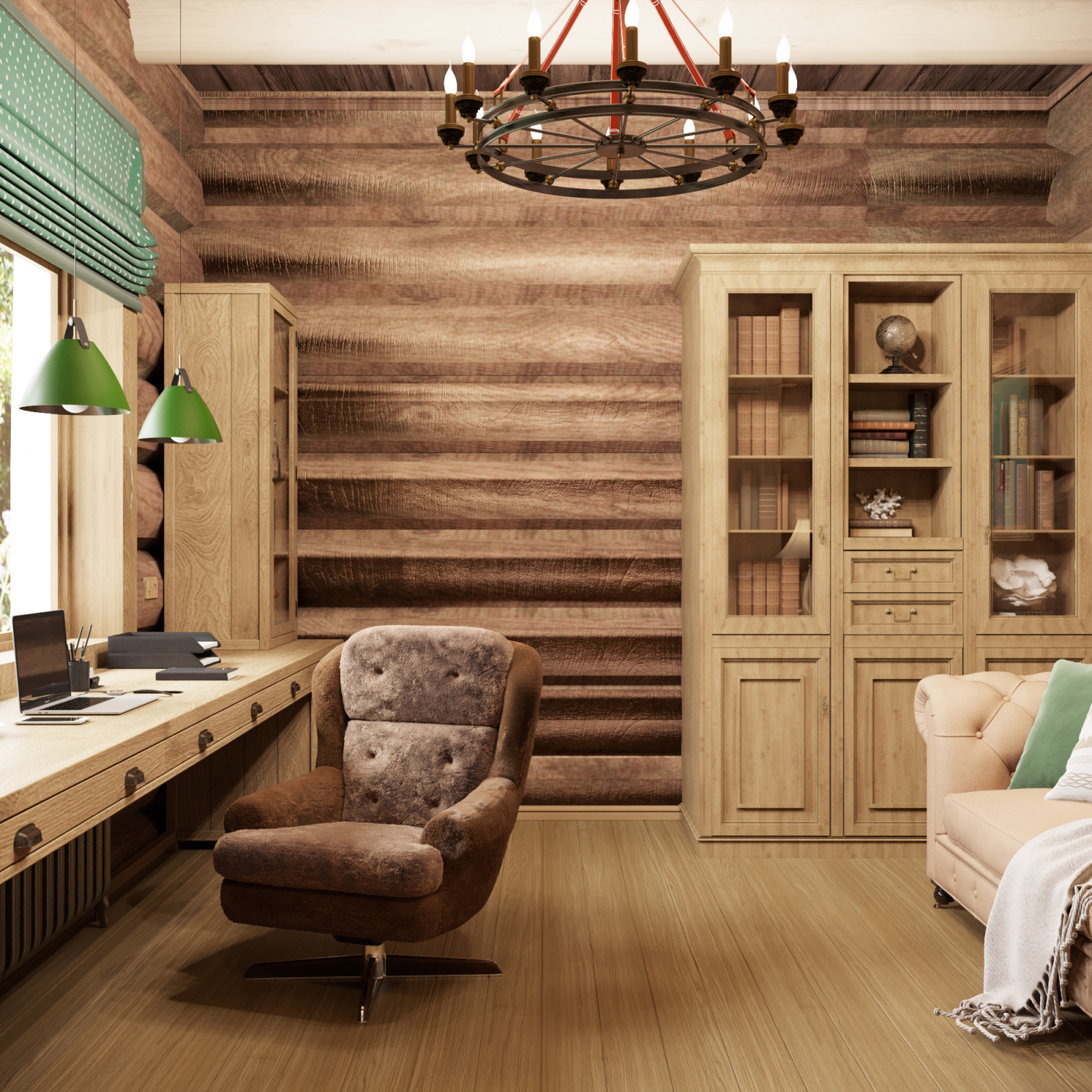 Деревянный дом из дикого бревна