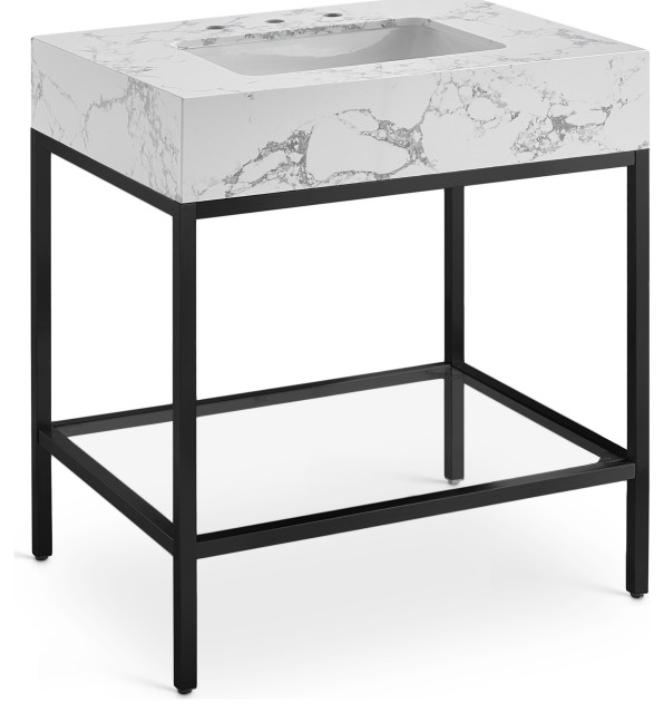 Marmo Bathroom Vanity, 30" Wide Transitional Bathroom Vanities And