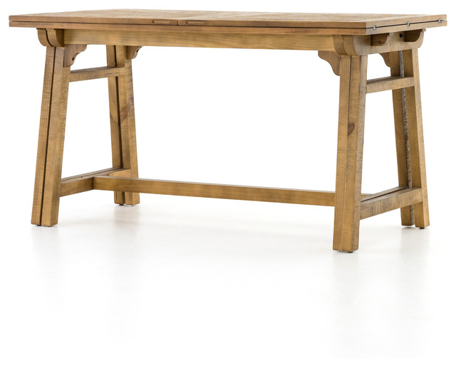 Spanish Reclaimed Wood Extension Counter Height Pub Table 134"