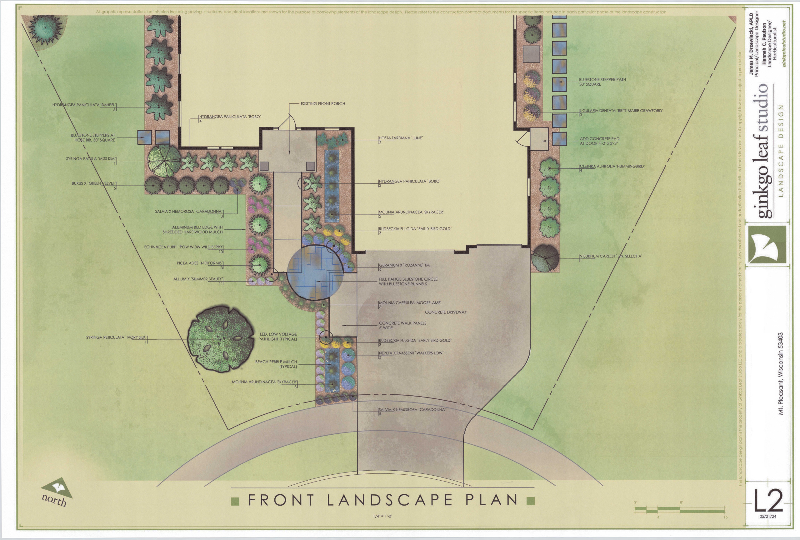 Front Contemporary Landscape - Mount Pleasant, WI