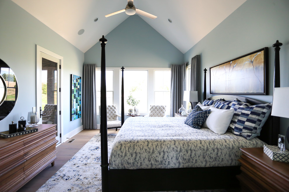Design ideas for a transitional bedroom in Indianapolis.