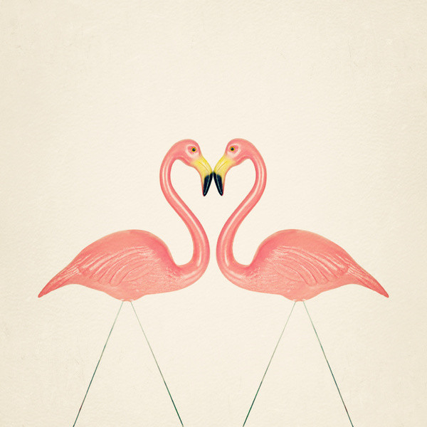 'Flamingo Love' Art Print by Laura Ruth