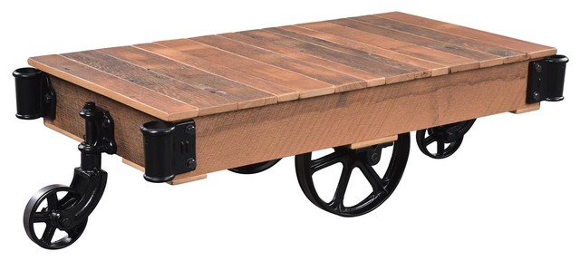 Reclaimed Wood Factory Cart Coffee Table Reclaimed Wood Factory Cart Coffee Table