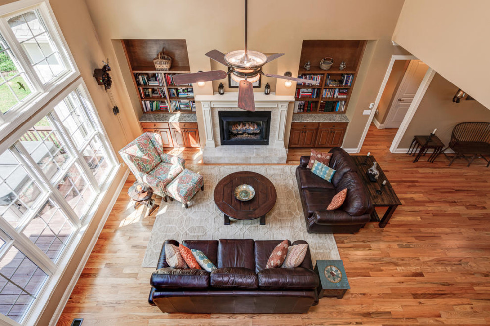 Photo of a mid-sized country open concept living room in Other.