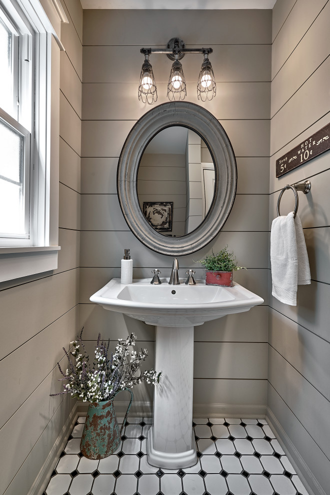 Forest Lake Renovation - Farmhouse - Powder Room - Chicago - by YAMINI ...