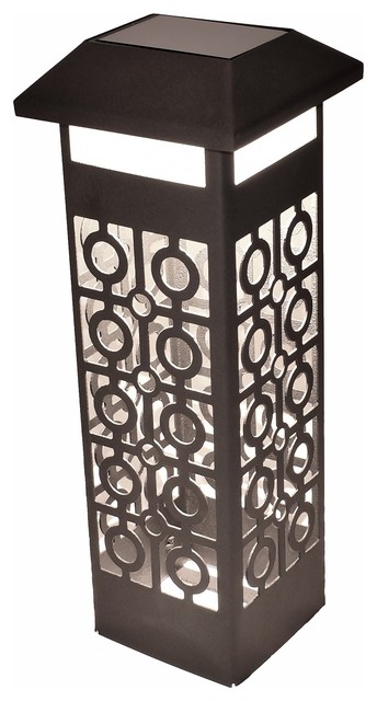 Mid Century Modern Circle N Box Pattern Solar Powered Light Mid Century Modern Circle N Box Pattern Solar Powered Light Bollard Transitional Path Lights By Fern Valley Art Outdoor Lighting