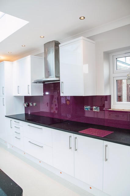purple splashback kitchen