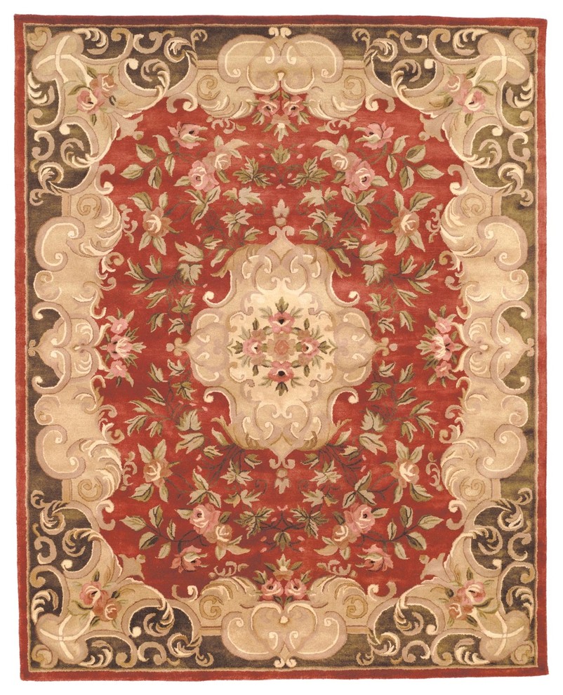 Classic Maroon/Green Area Rug CL234A - 2' x 3'